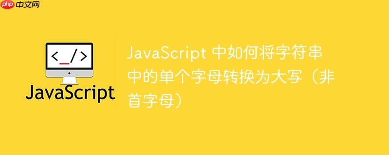 JavaScript 中如何将字符串中的单个字母转换为大写（非首字母）