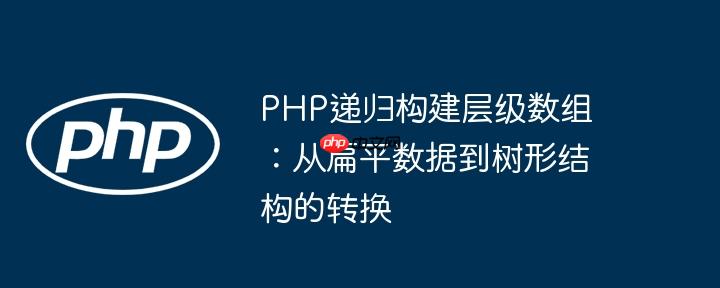 PHP递归构建层级数组：从扁平数据到树形结构的转换