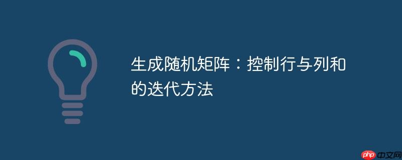 生成随机矩阵：控制行与列和的迭代方法