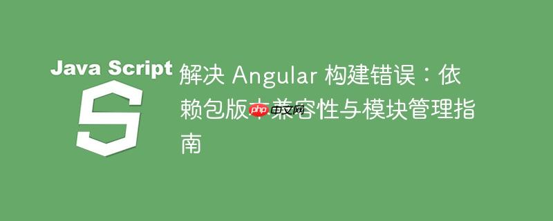 解决 Angular 构建错误：依赖包版本兼容性与模块管理指南