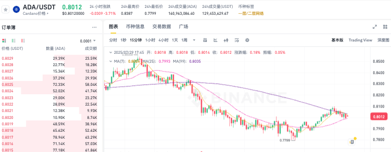 艾达币ADA实时价格动态 艾达币历史K线走势24小时行情更新