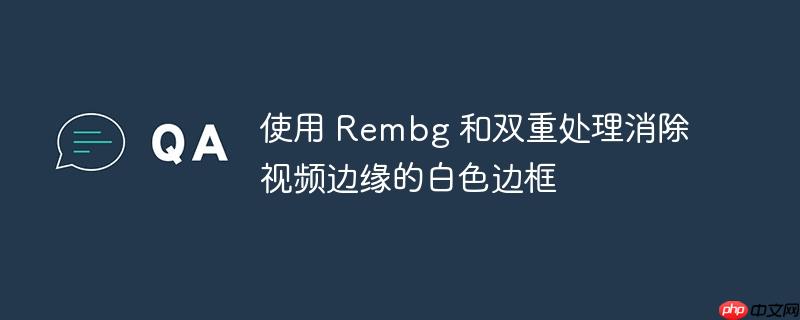 使用 Rembg 和双重处理消除视频边缘的白色边框