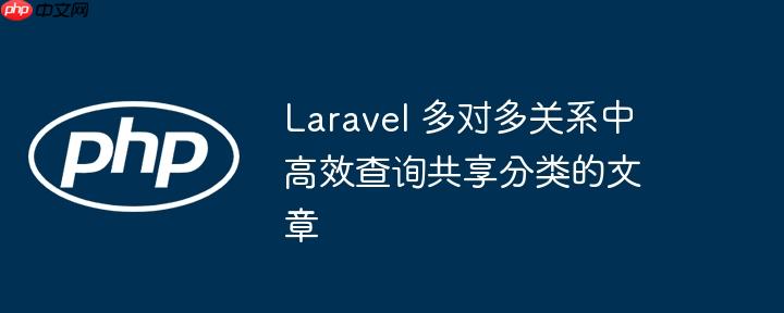 Laravel 多对多关系中高效查询共享分类的文章
