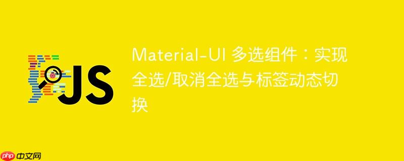 Material-UI 多选组件：实现全选/取消全选与标签动态切换