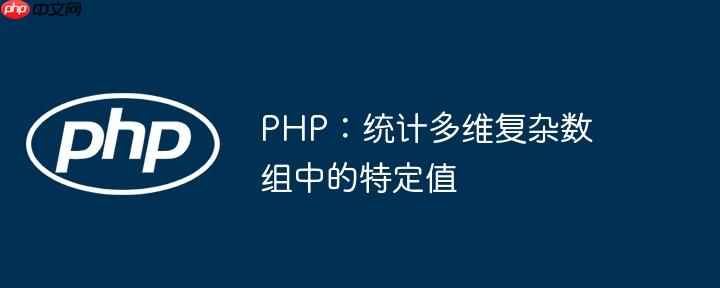 PHP：统计多维复杂数组中的特定值