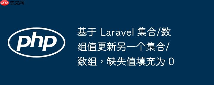 基于 Laravel 集合/数组值更新另一个集合/数组，缺失值填充为 0