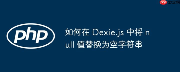 如何在 Dexie.js 中将 null 值替换为空字符串