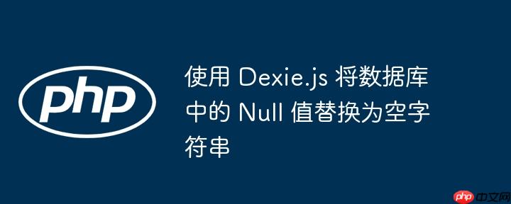 使用 Dexie.js 将数据库中的 Null 值替换为空字符串