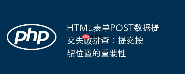 HTML表单POST数据提交失败排查：提交按钮位置的重要性