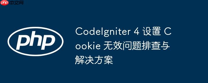 codeigniter 4 设置 cookie 无效问题排查与解决方案