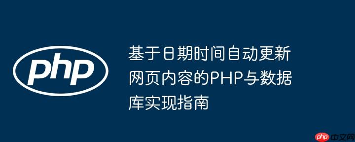 基于日期时间自动更新网页内容的PHP与数据库实现指南