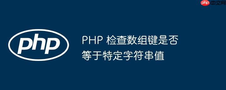 php 检查数组键是否等于特定字符串值