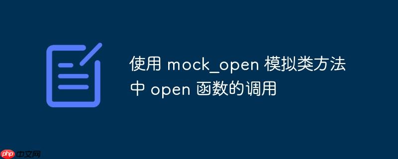 使用 mock_open 模拟类方法中 open 函数的调用