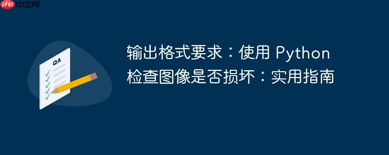 输出格式要求：使用 Python 检查图像是否损坏：实用指南