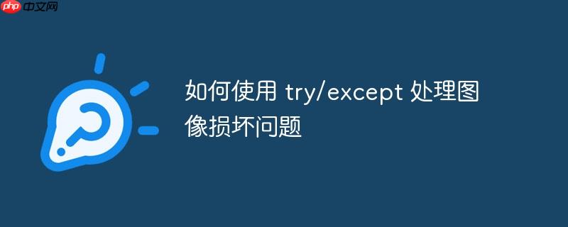 如何使用 try/except 处理图像损坏问题