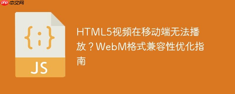 HTML5视频在移动端无法播放？WebM格式兼容性优化指南