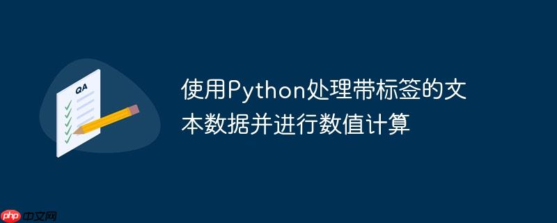使用python处理带标签的文本数据并进行数值计算