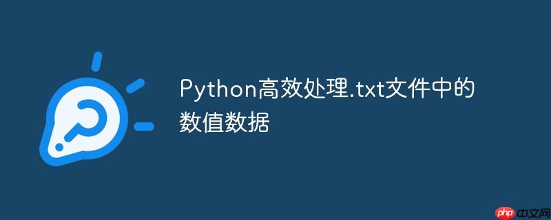 python高效处理.txt文件中的数值数据