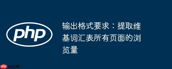 输出格式要求：提取维基词汇表所有页面的浏览量