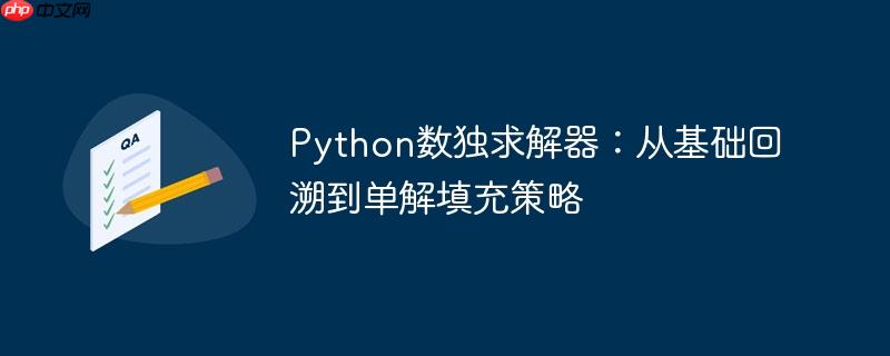 Python数独求解器：从基础回溯到单解填充策略