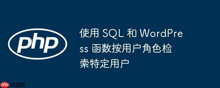 使用 SQL 和 WordPress 函数按用户角色检索特定用户