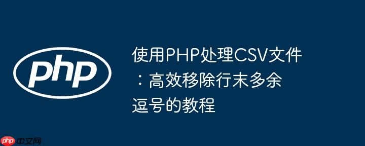 使用PHP处理CSV文件：高效移除行末多余逗号的教程
