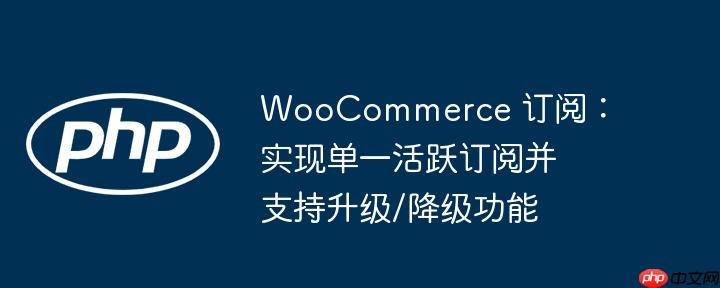 woocommerce 订阅：实现单一活跃订阅并支持升级/降级功能