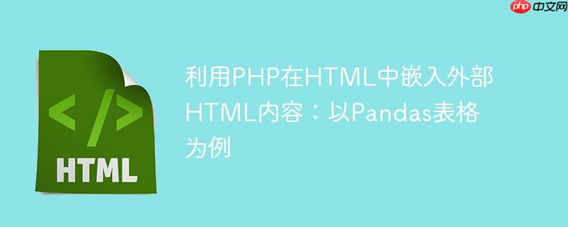 利用PHP在HTML中嵌入外部HTML内容：以Pandas表格为例