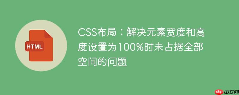 CSS布局：解决元素宽度和高度设置为100%时未占据全部空间的问题