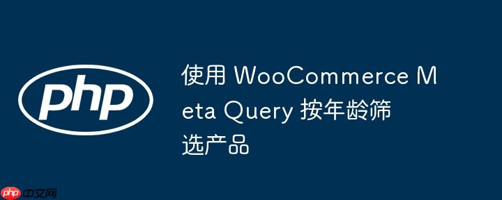 使用 WooCommerce Meta Query 按年龄筛选产品