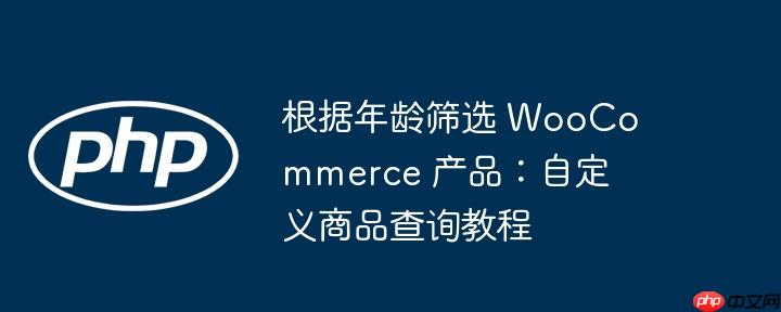 根据年龄筛选 WooCommerce 产品：自定义商品查询教程