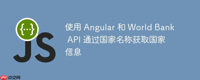 使用 Angular 和 World Bank API 通过国家名称获取国家信息