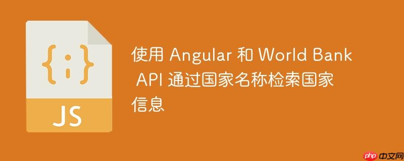 使用 Angular 和 World Bank API 通过国家名称检索国家信息