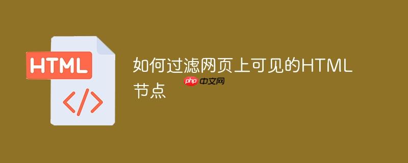 如何过滤网页上可见的HTML节点