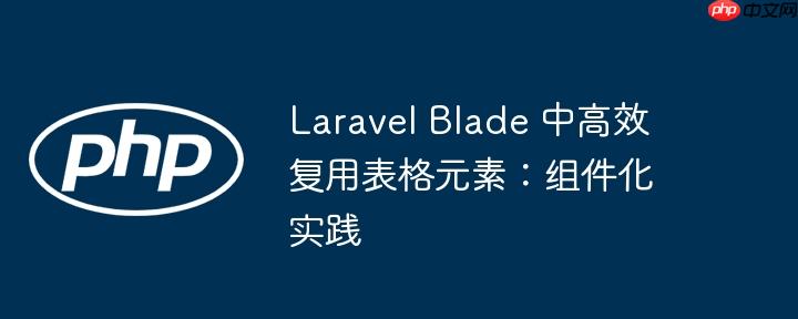 Laravel Blade 中高效复用表格元素：组件化实践