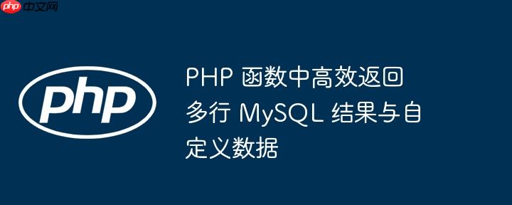 php 函数中高效返回多行 mysql 结果与自定义数据