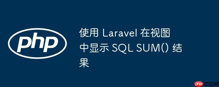 使用 Laravel 在视图中显示 SQL SUM() 结果