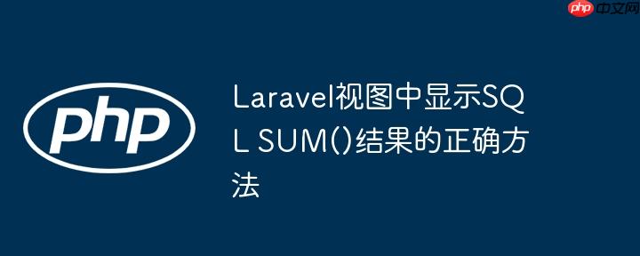 Laravel视图中显示SQL SUM()结果的正确方法