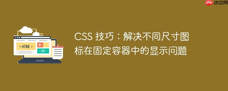 css 技巧：解决不同尺寸图标在固定容器中的显示问题
