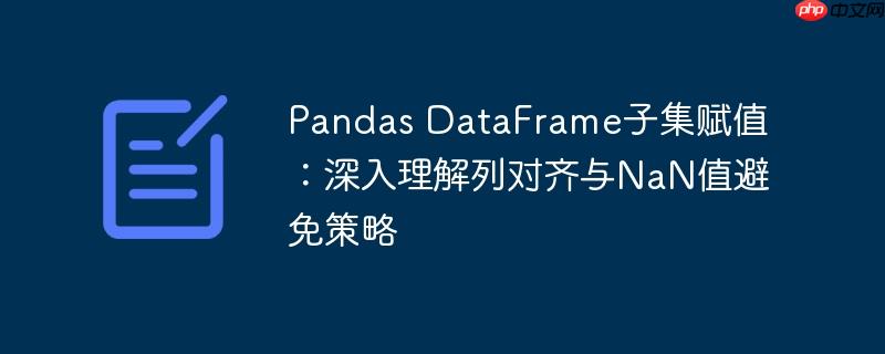Pandas DataFrame子集赋值：深入理解列对齐与NaN值避免策略