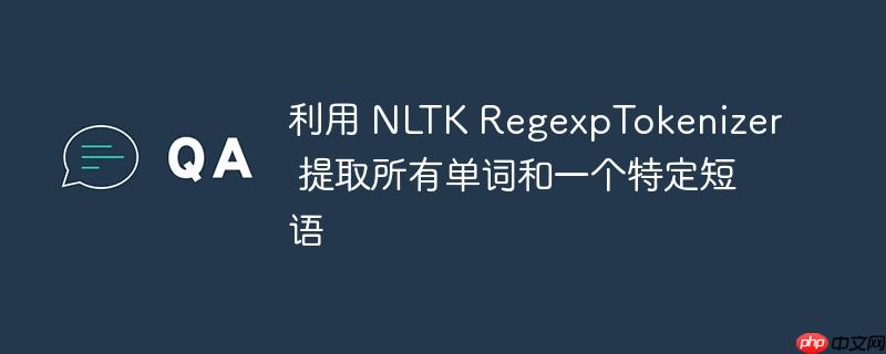 利用 NLTK RegexpTokenizer 提取所有单词和一个特定短语