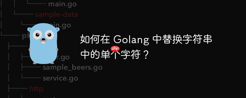 如何在 Golang 中替换字符串中的单个字符？