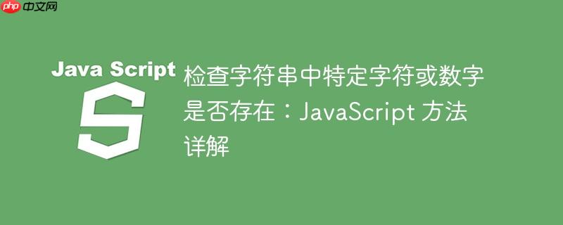 检查字符串中特定字符或数字是否存在：JavaScript 方法详解
