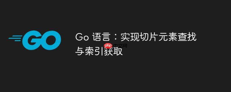 Go 语言：实现切片元素查找与索引获取