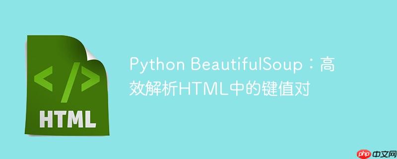 Python BeautifulSoup：高效解析HTML中的键值对