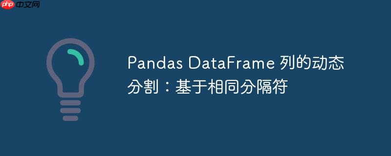 pandas dataframe 列的动态分割：基于相同分隔符