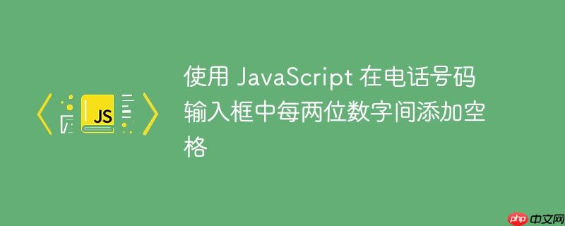 使用 JavaScript 在电话号码输入框中每两位数字间添加空格