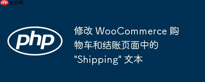修改 woocommerce 购物车和结账页面中的 