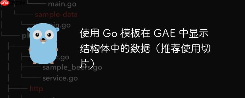 使用 Go 模板在 GAE 中显示结构体中的数据（推荐使用切片）