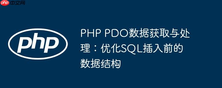 PHP PDO数据获取与处理：优化SQL插入前的数据结构